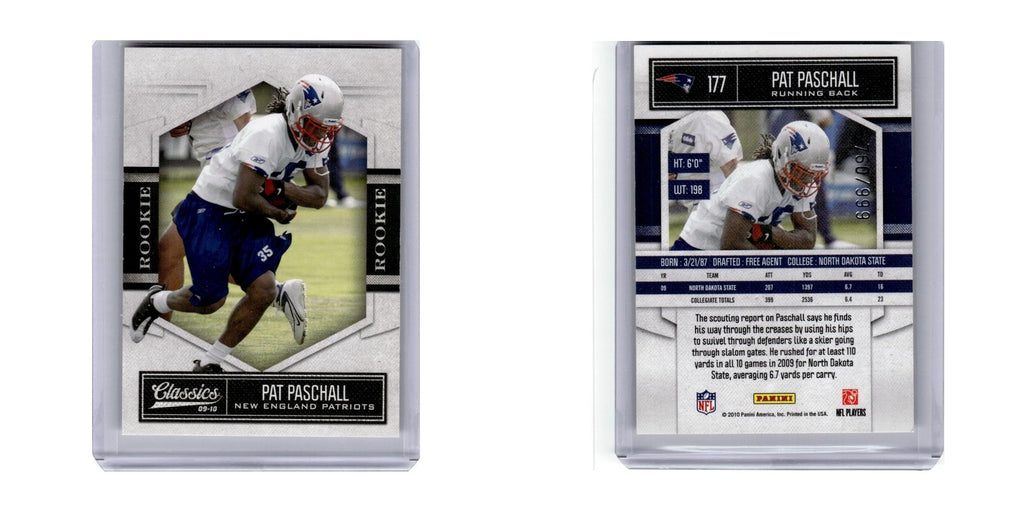 2010 Panini Classics Pat Paschall 760/999 Patriots #177