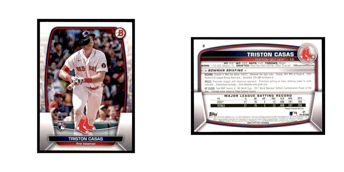 2023 Bowman Triston Casas RC Baseball Cards #2