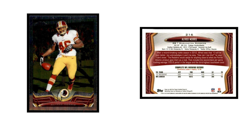 2013 Topps Chrome Alfred Morris Football Cards #216