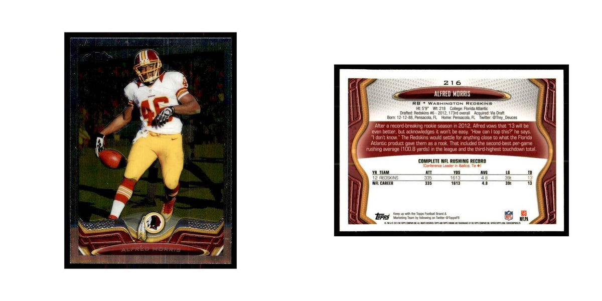 2013 Topps Chrome Alfred Morris Football Cards #216
