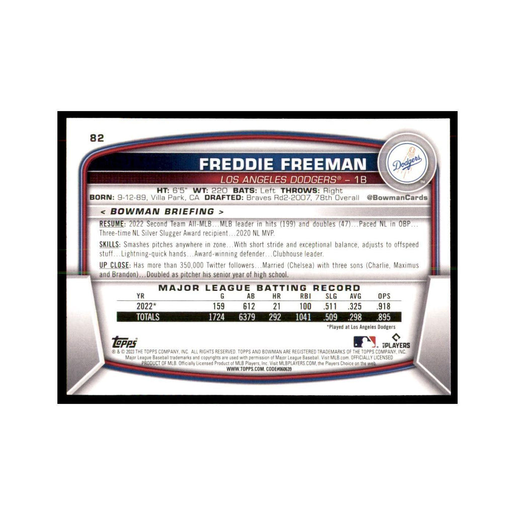 2023 Bowman Freddie Freeman Baseball Cards #82