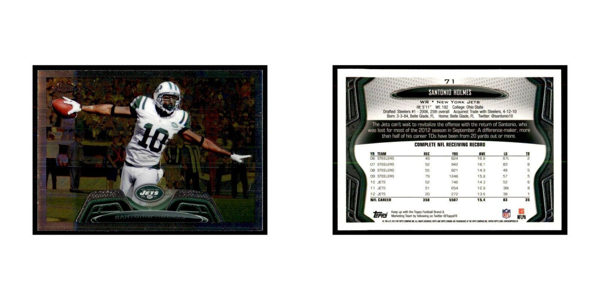 2013 Topps Chrome Santonio Holmes Football Cards #71
