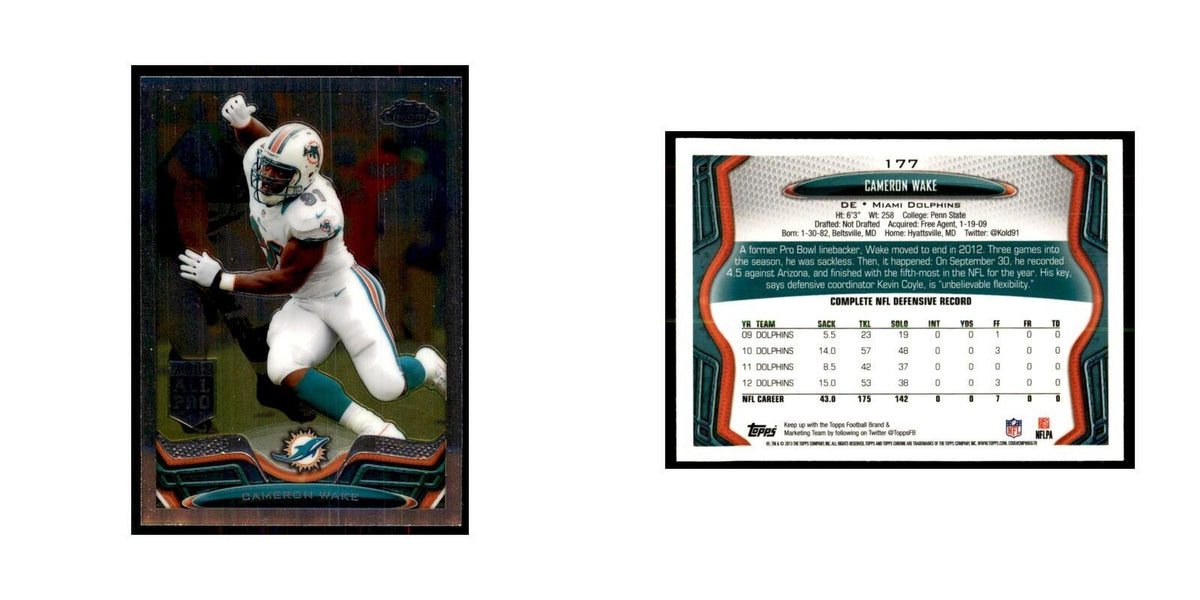 2013 Topps Chrome Cameron Wake Football Cards #177