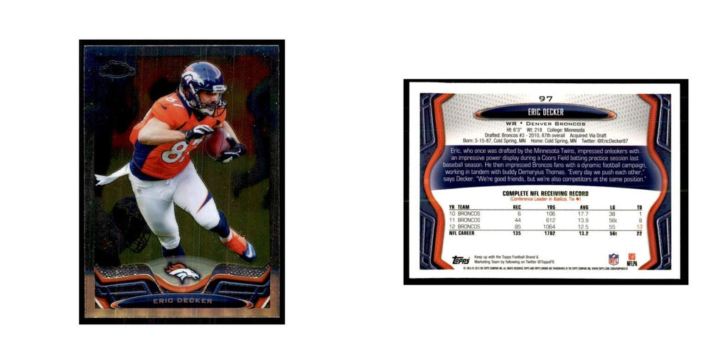 2013 Topps Chrome Eric Decker Football Cards #97