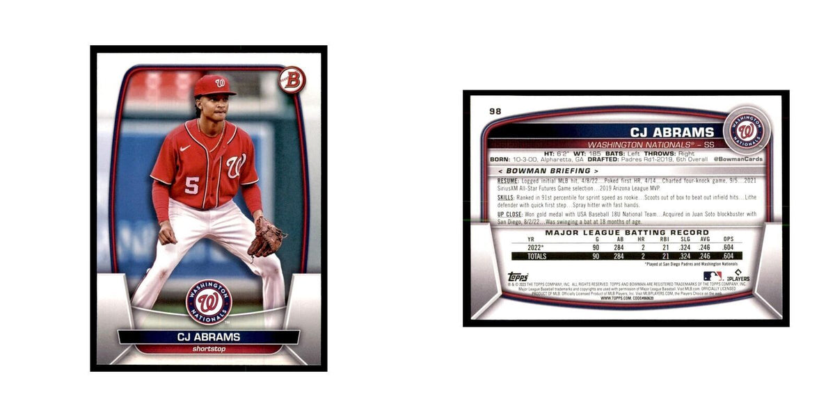 2023 Bowman CJ Abrams Baseball Cards #98