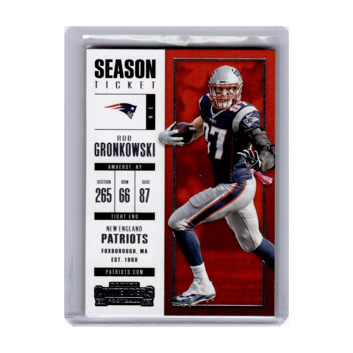 2017 Panini Contenders Rob Gronkowski Patriots #96