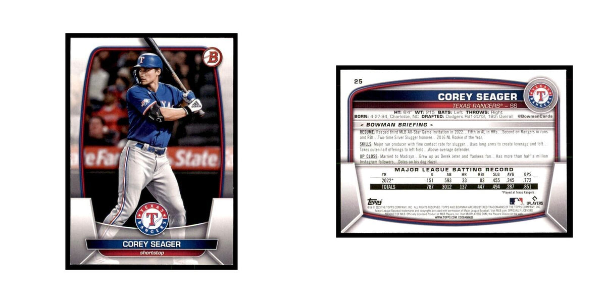 2023 Bowman Corey Seager Baseball Cards #25
