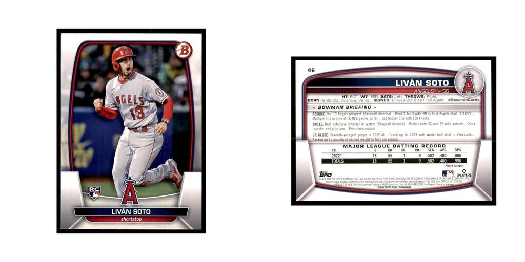 2023 Bowman Livan Soto RC Baseball Cards #46