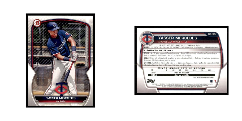 2023 Bowman Yasser Mercedes Baseball Cards #BP-99