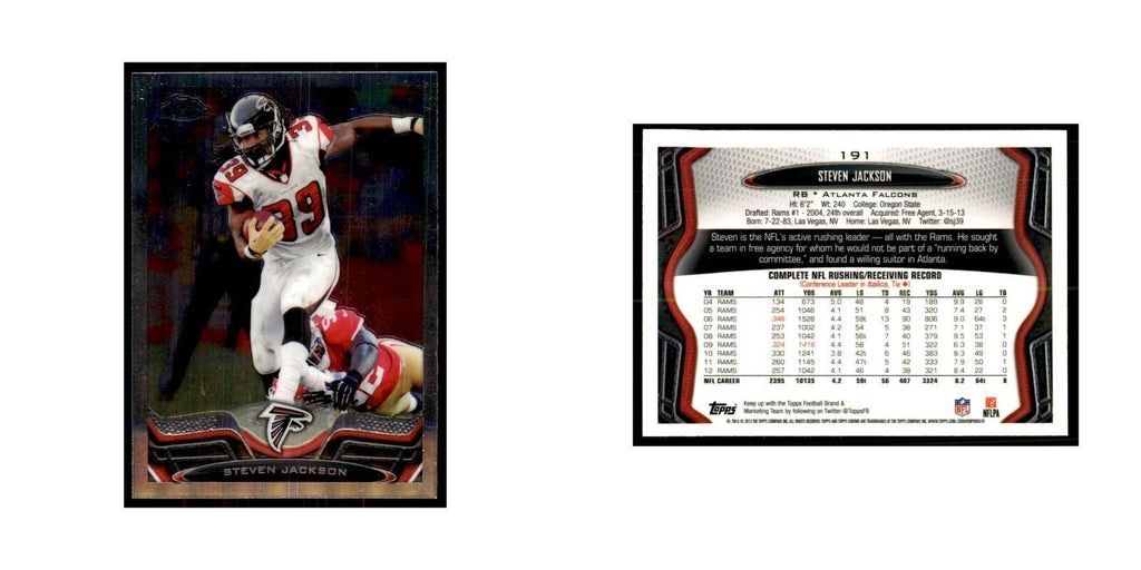 2013 Topps Chrome Steven Jackson Football Cards #191