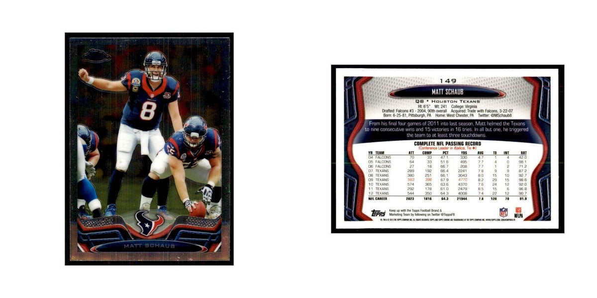 2013 Topps Chrome Matt Schaub Football Cards #149