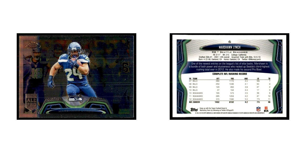 2013 Topps Chrome Marshawn Lynch Football Cards #6