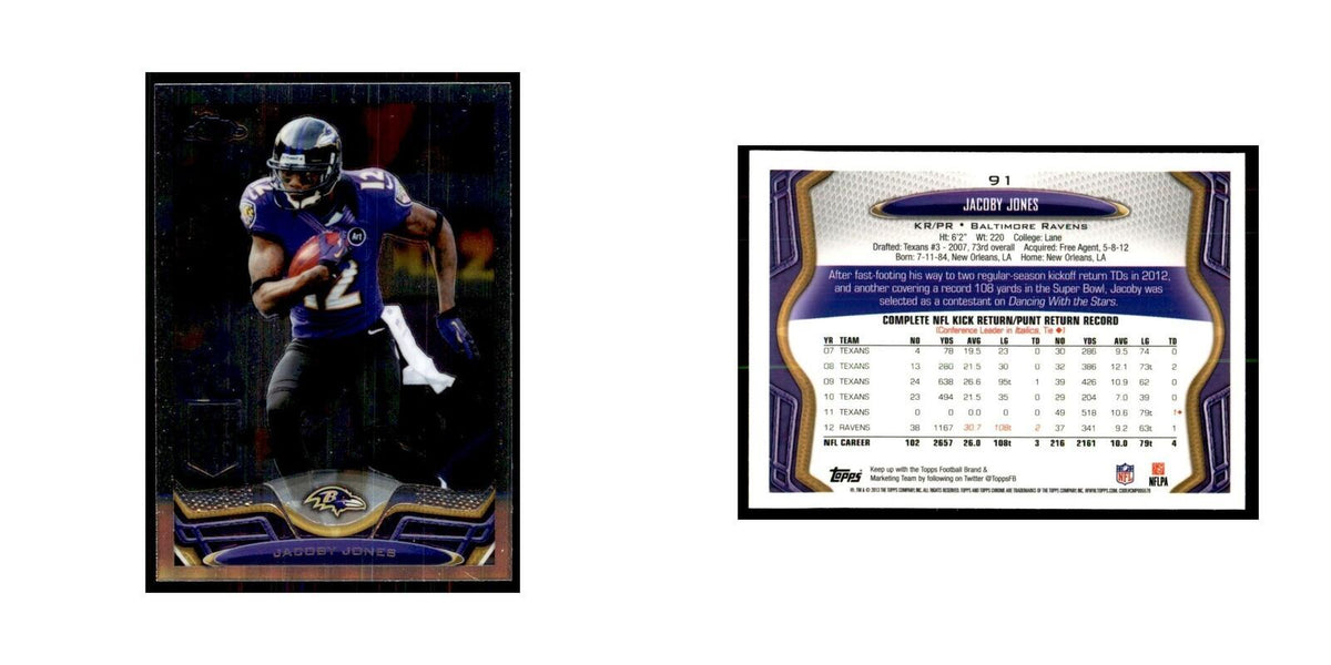 2013 Topps Chrome Jacoby Jones Football Cards #91