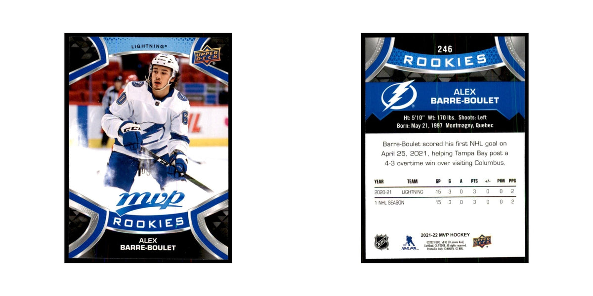 Alex Barre-Boulet Rookie 2021 Upper Deck MVP #246 Hockey Cards Hockey Card NM