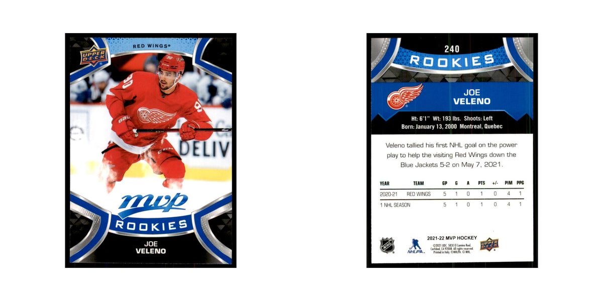 Joe Veleno Rookie 2021 Upper Deck MVP #240 Hockey Cards Hockey Card NM
