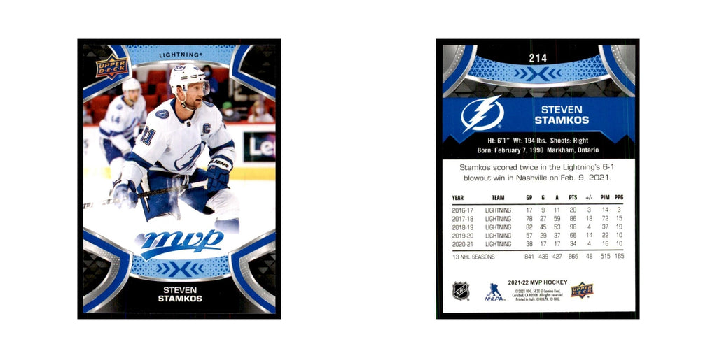 Steven Stamkos 2021 Upper Deck MVP #214 Hockey Cards Hockey Card NM