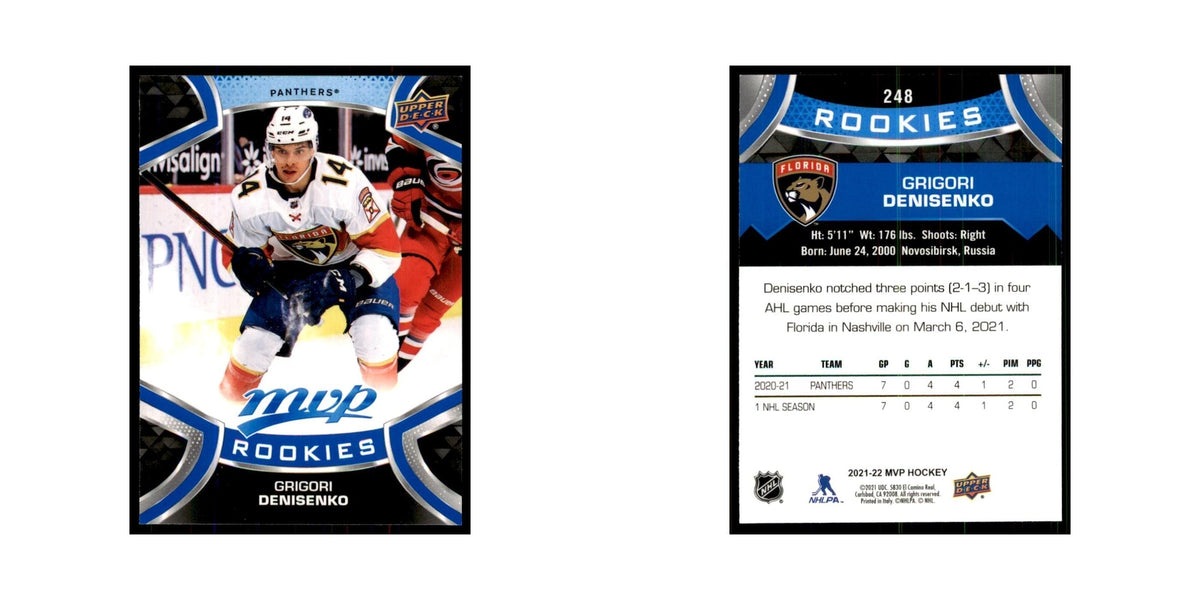 Grigori Denisenko Rookie 2021 Upper Deck MVP #248 Hockey Cards Hockey Card NM