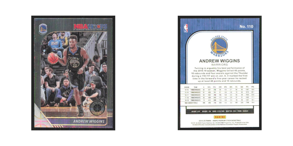 Andrew Wiggins 2019 NBA Hoops Premium #110 Golden State Warriors NM