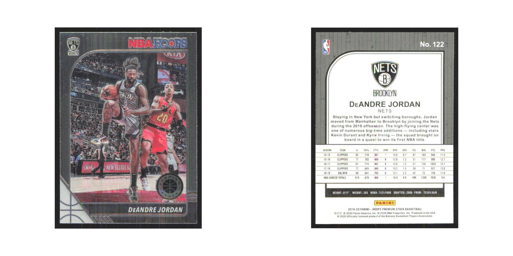 DeAndre Jordon 2019 NBA Hoops Premium #122 Brooklyn Nets Basketball Card NM