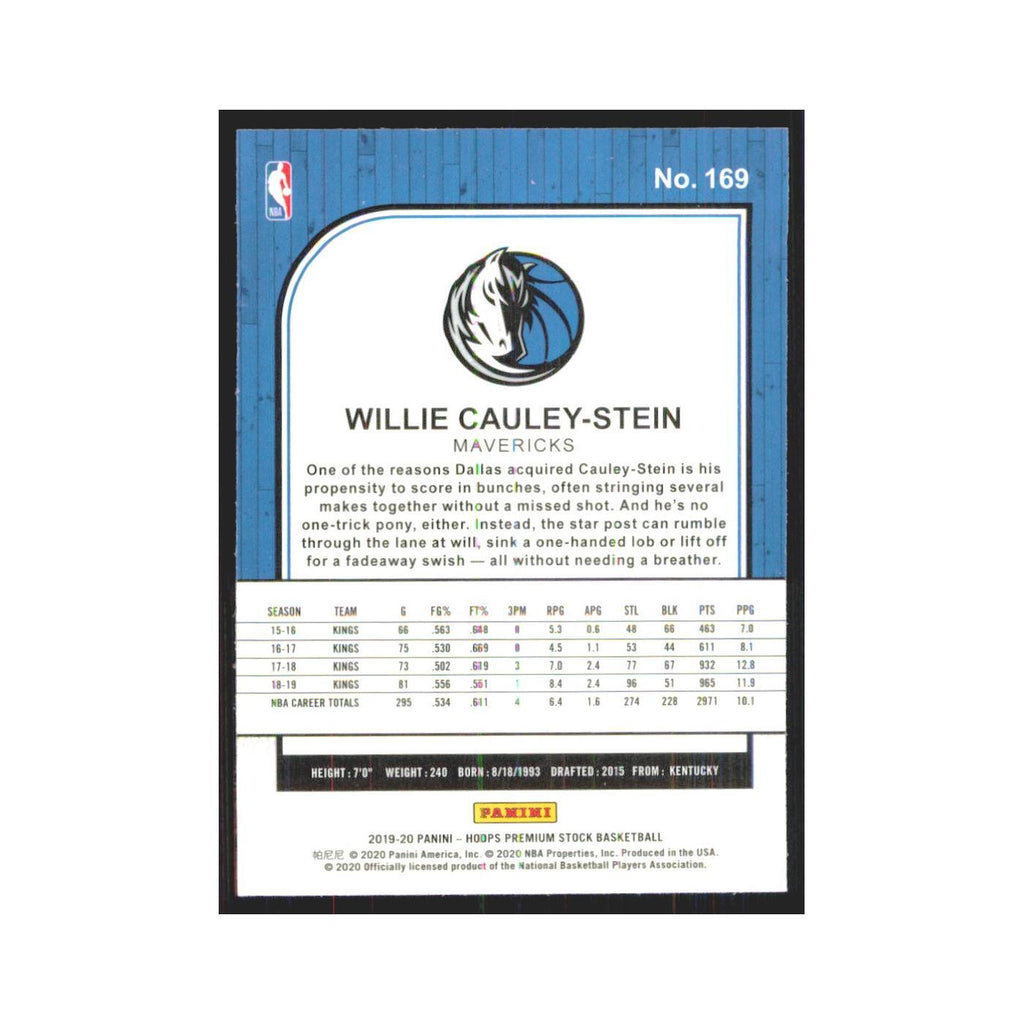 Willie Cauley-Stein 2019 NBA Hoops Premium #169 Dallas Mavericks NM