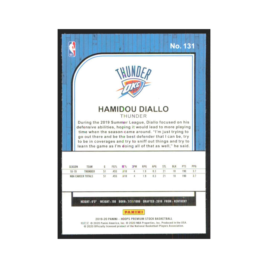 Hamidou Diallo 2019 NBA Hoops Premium #131 Oklahoma City Thunder NM
