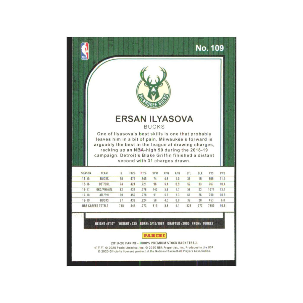 Ersan Ilyasova 2019 NBA Hoops Premium #109 Milwaukee Bucks Basketball Card NM