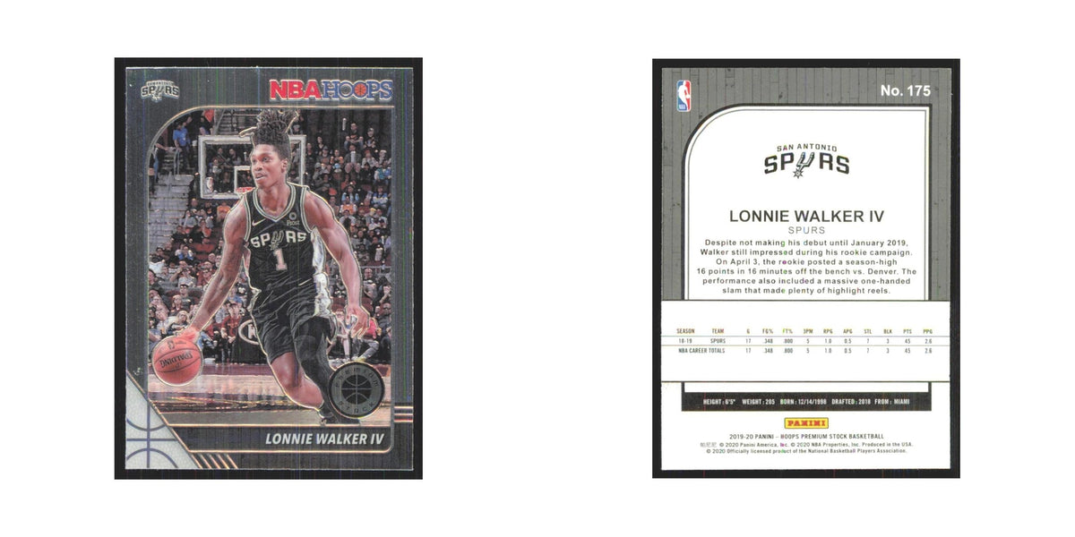 Lonnie Walker IV 2019 NBA Hoops Premium #175 San Antonio Spurs NM