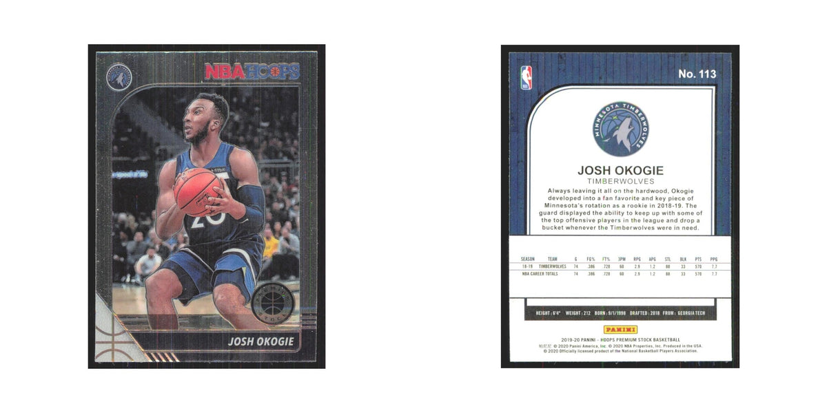 Josh Okogie 2019 NBA Hoops Premium #113 Minnesota Timberwolves NM