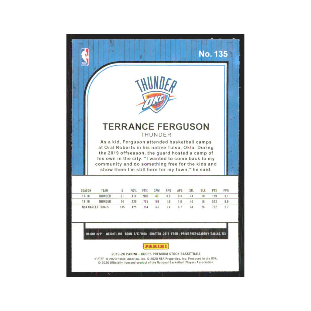 Terrance Ferguson 2019 NBA Hoops Premium #135 Oklahoma City Thunder NM