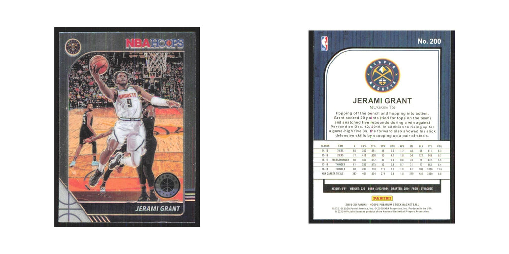 Jerami Grant 2019 NBA Hoops Premium #200 Denver Nuggets Basketball Card NM