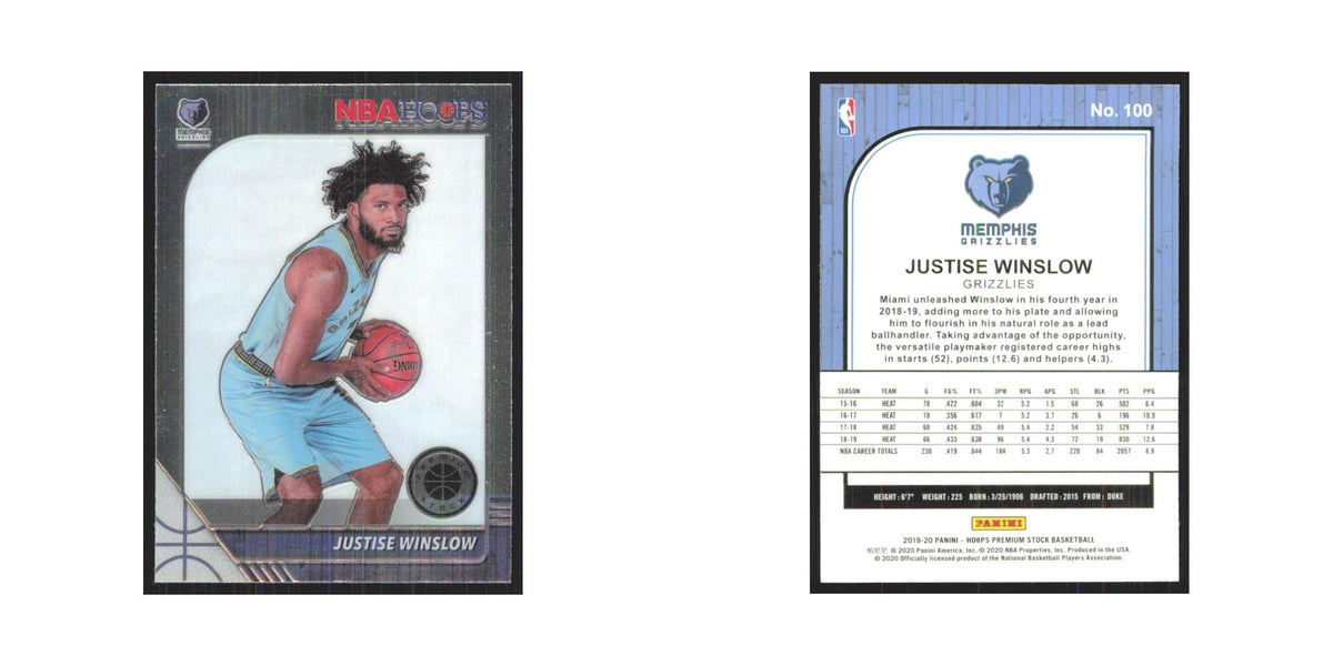 Justise Winslow 2019 NBA Hoops Premium #100 Memphis Grizzlies Basketball Card NM