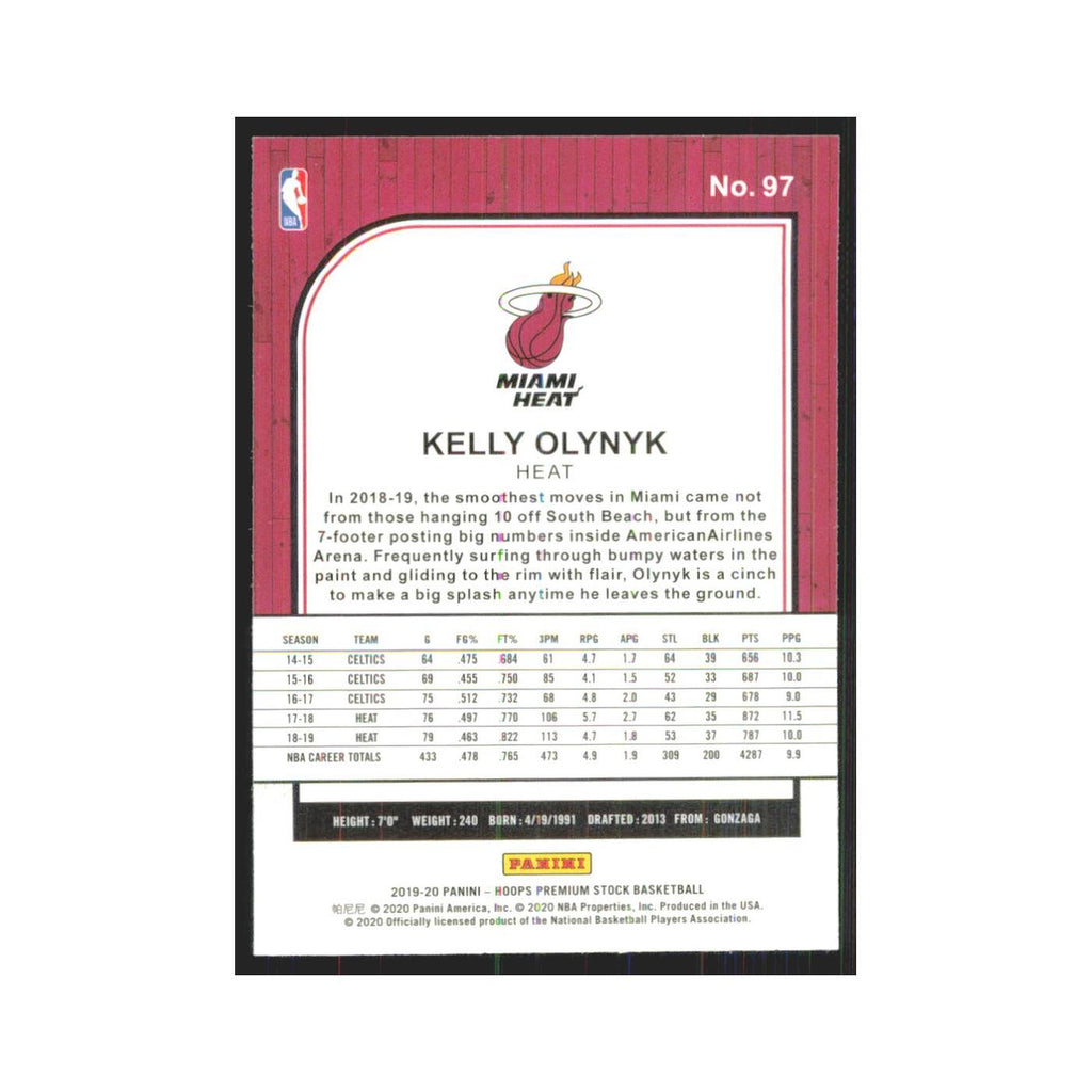 Kelly Olynyk 2019 NBA Hoops Premium #97 Miami Heat Basketball Card NM
