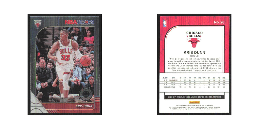 Kris Dunn 2019 NBA Hoops Premium #26 Chicago Bulls Basketball Card NM