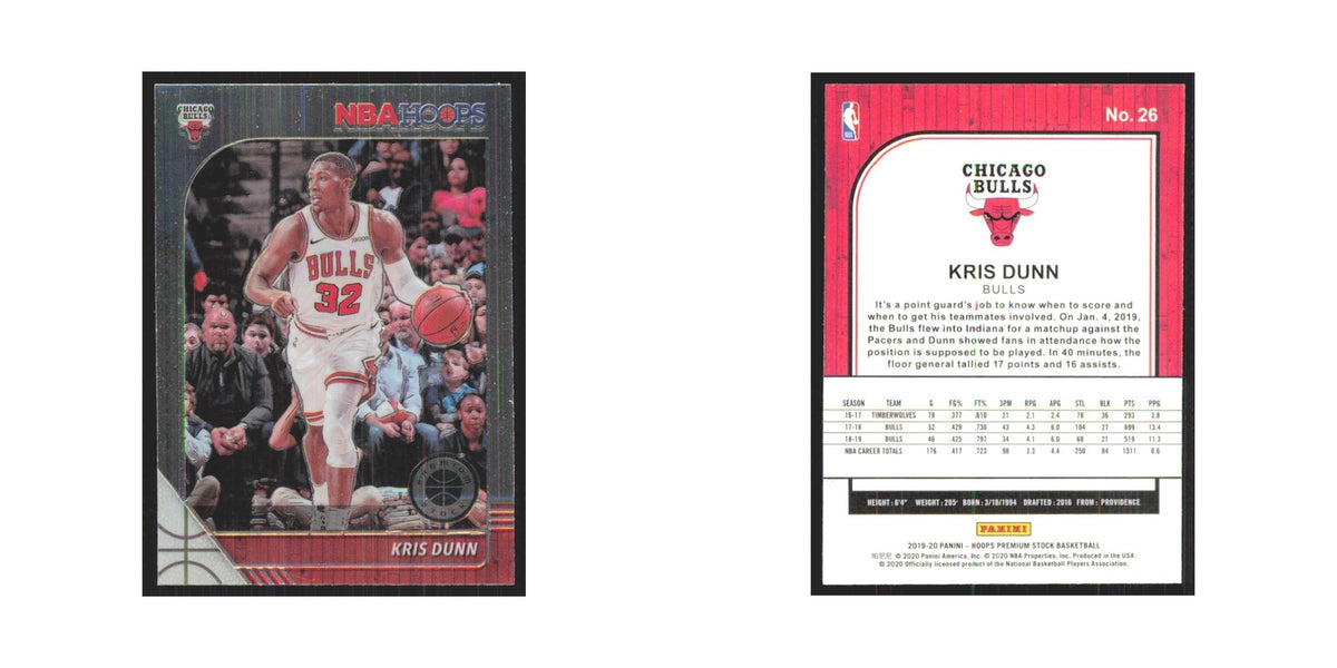Kris Dunn 2019 NBA Hoops Premium #26 Chicago Bulls Basketball Card NM