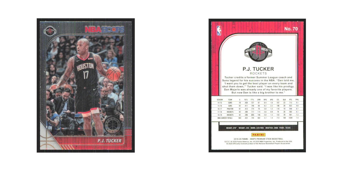 P.J. Tucker 2019 NBA Hoops Premium #70 Houston Rockets Basketball Card NM