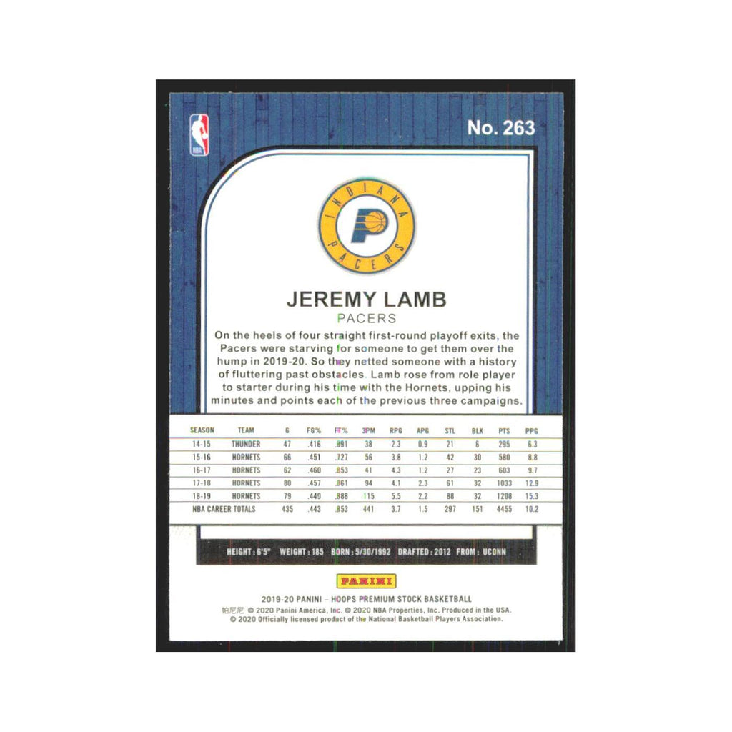 Jeremy Lamb 2019 NBA Hoops Premium #263 Indiana Pacers Basketball Card NM
