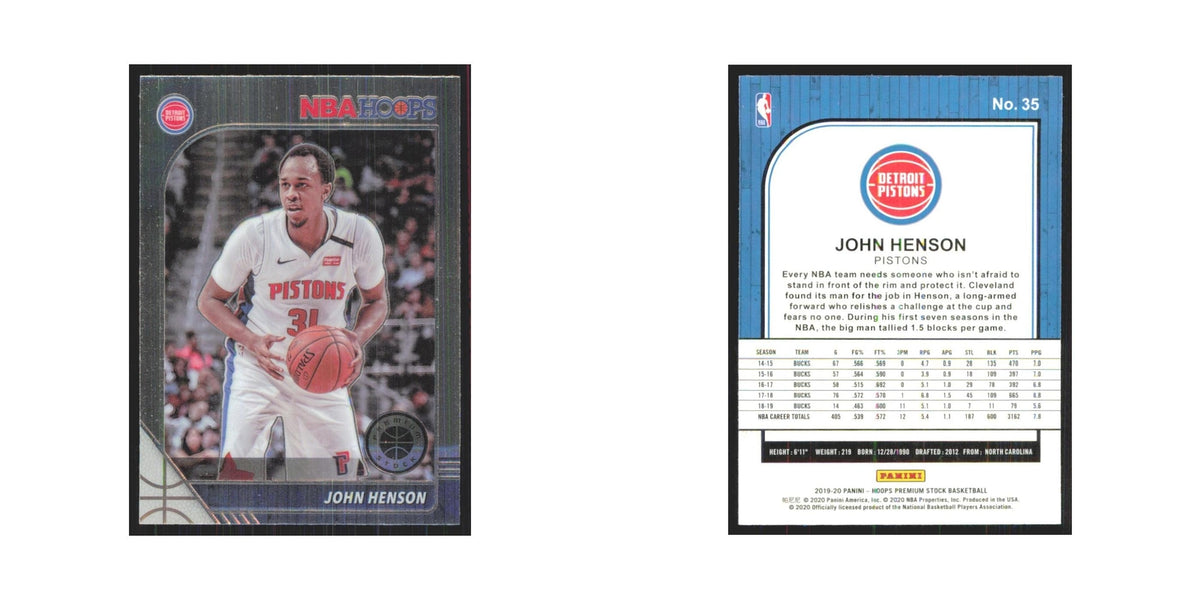 John Henson 2019 NBA Hoops Premium #35 Detroit Pistons Basketball Card NM