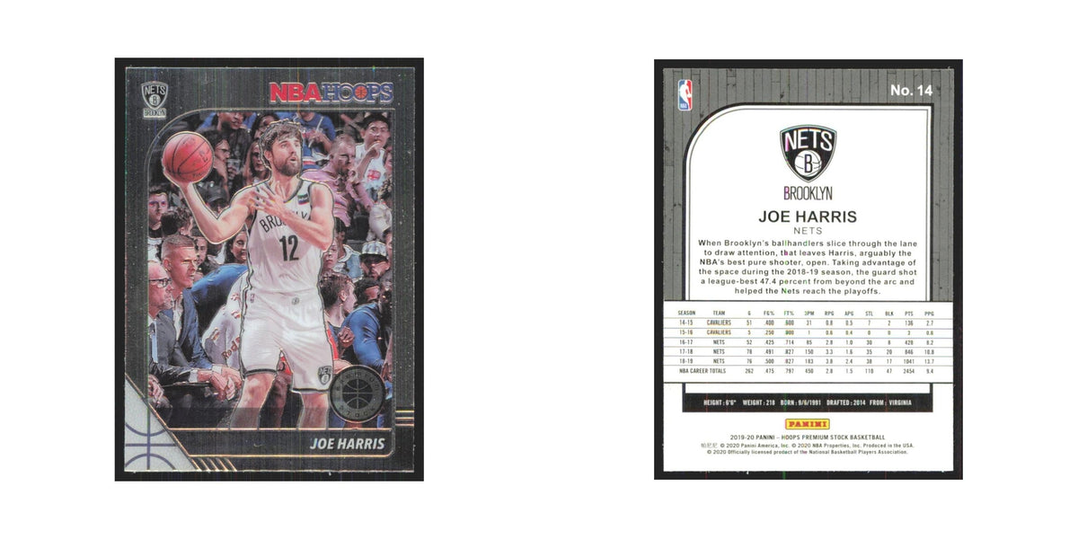 Joe Harris 2019 NBA Hoops Premium #14 Brooklyn Nets Basketball Card NM