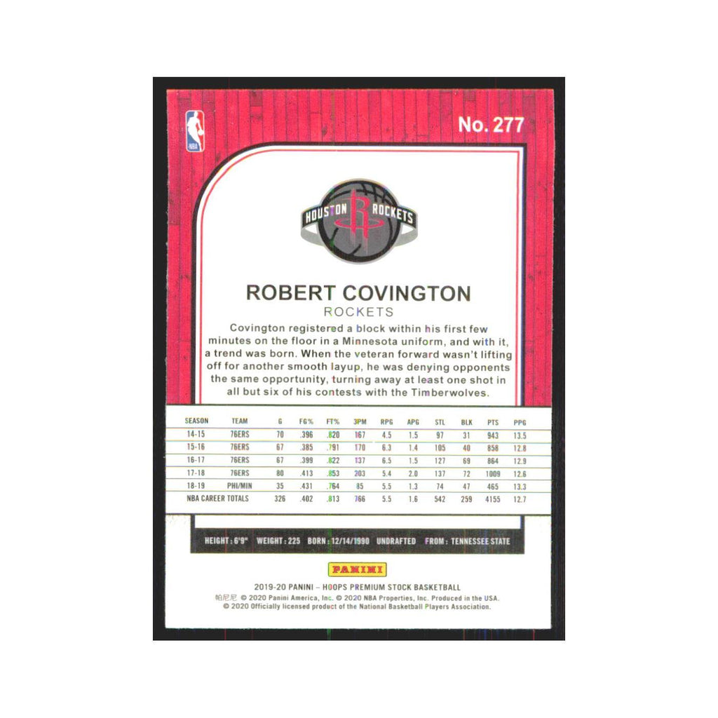 Robert Covington 2019 NBA Hoops Premium #277 Houston Rockets Basketball Card NM