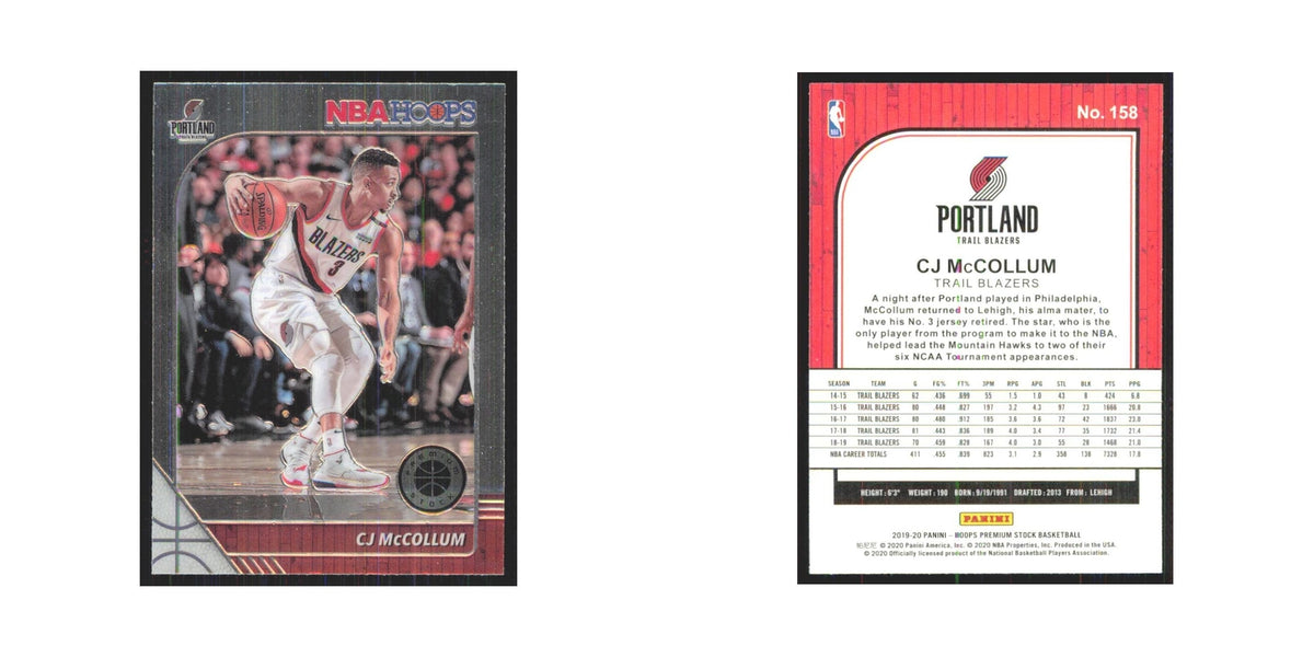 CJ McCollum 2019 NBA Hoops Premium #158 Portland Trail Blazers NM