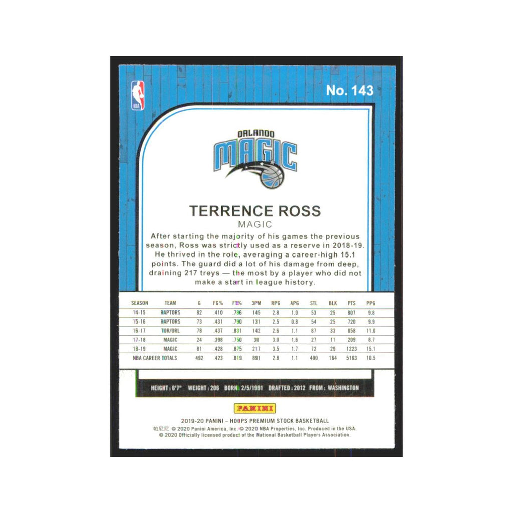 Terrence Ross 2019 NBA Hoops Premium #143 Orlando Magic Basketball Card NM