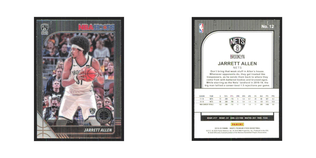 Jarrett Allen 2019 NBA Hoops Premium #12 Brooklyn Nets Basketball Card NM