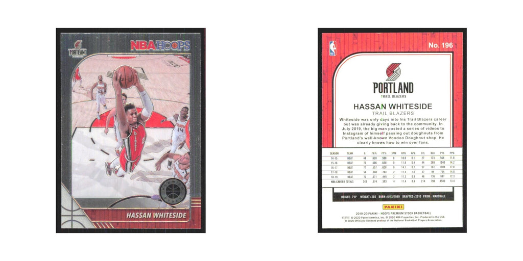 Hassan Whiteside 2019 NBA Hoops Premium #196 Portland Trail Blazers NM