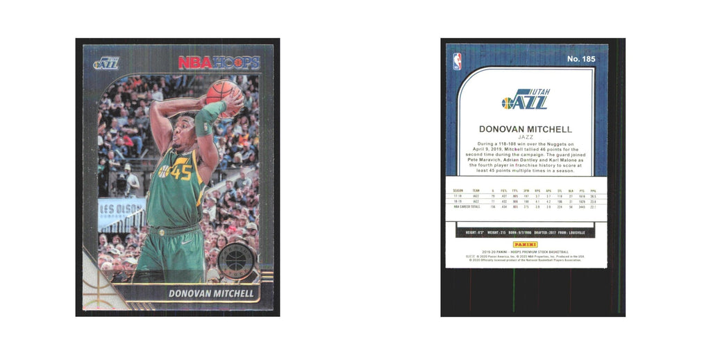Donovan Mitchell 2019 NBA Hoops Premium #185 Utah Jazz Basketball Card NM