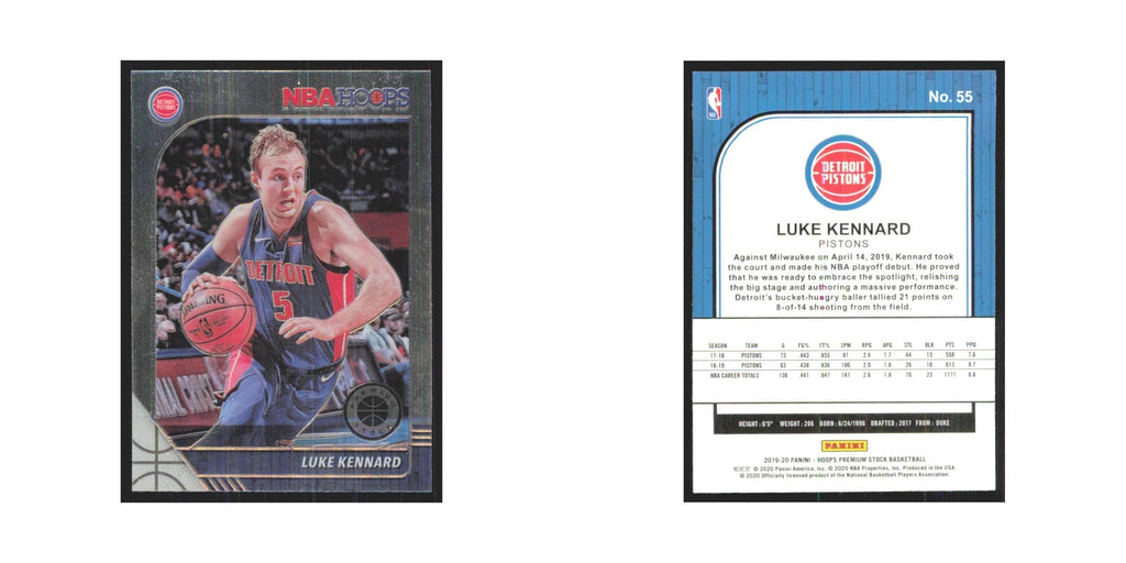 Luke Kennard 2019 NBA Hoops Premium #55 Detroit Pistons Basketball Card NM