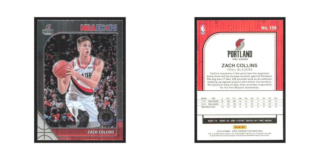 Zach Collins 2019 NBA Hoops Premium #159 Portland Trail Blazers NM