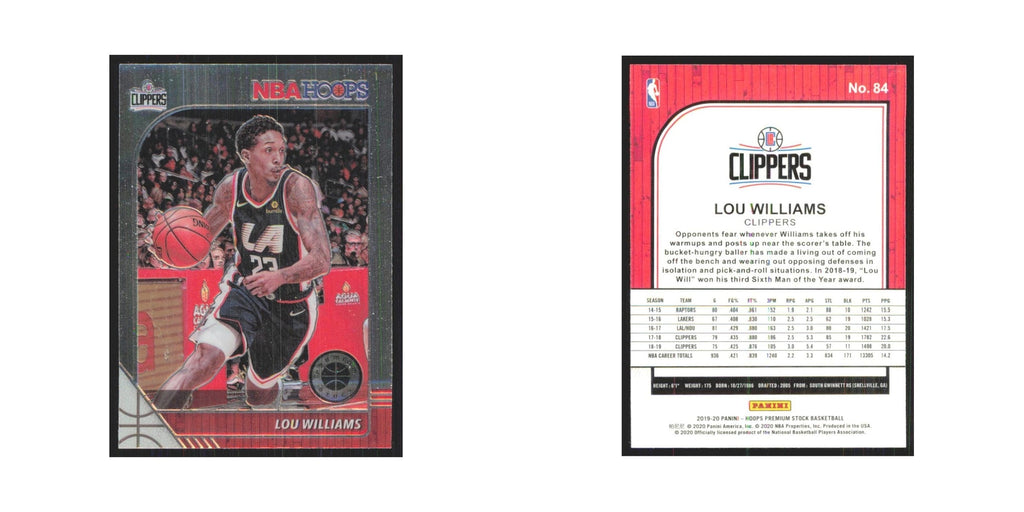 Lou Williams 2019 NBA Hoops Premium #84 Los Angeles Clippers Basketball Card NM