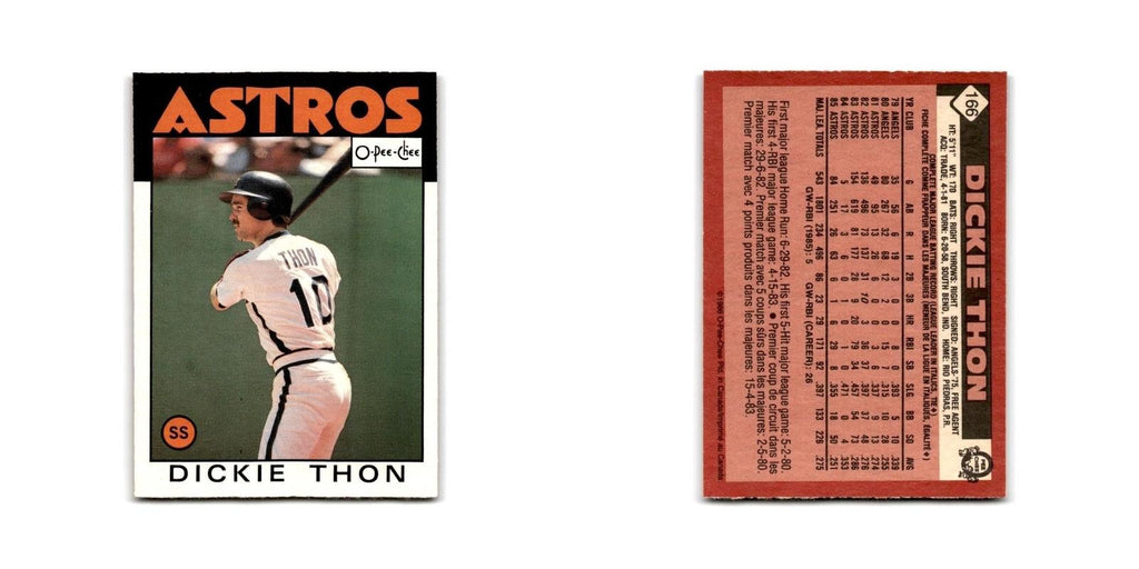 Dickie Thon 1986 O-Pee-Chee #166 Houston Astros Baseball Card NM