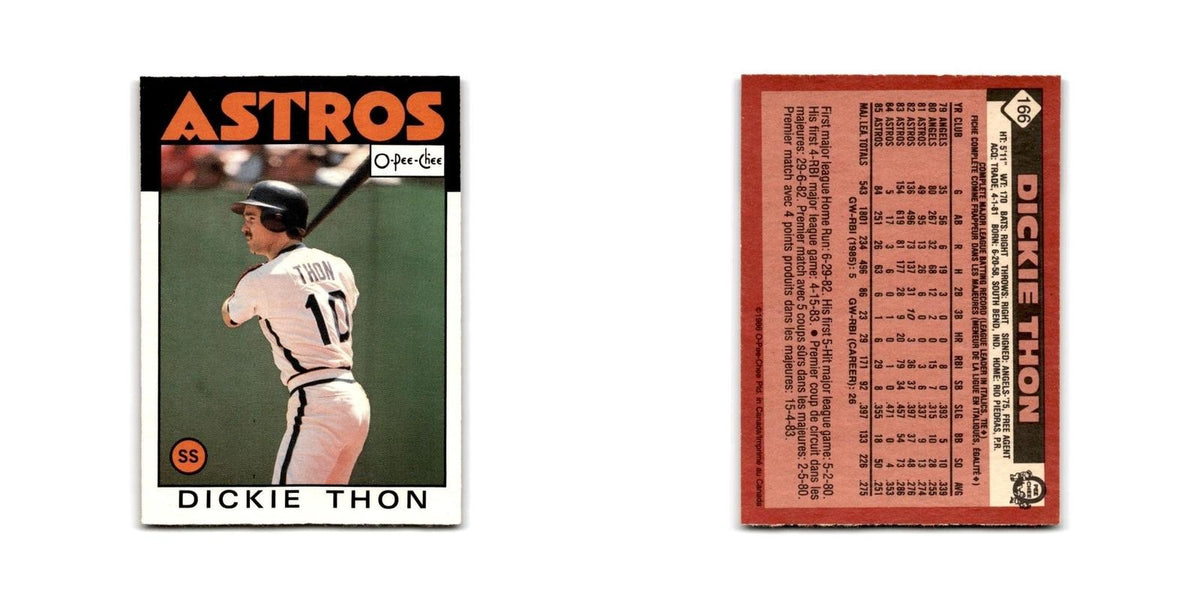 Dickie Thon 1986 O-Pee-Chee #166 Houston Astros Baseball Card NM