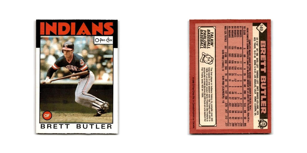 Brett Butler 1986 O-Pee-Chee #149 Cleveland Indians Baseball Card NM